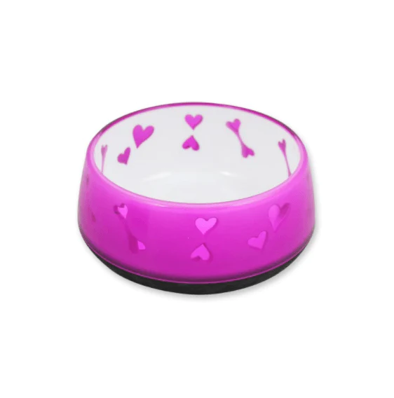 All For Paws Dog Love Bowl Pink Medium