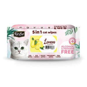 Kit Cat 5 In 1 Cat Wipes Lemon