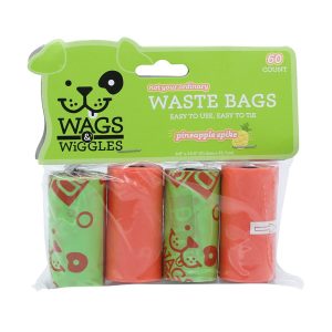 Wags & Wiggles Waste Bags Pineapple Spike Scent 60 Bags