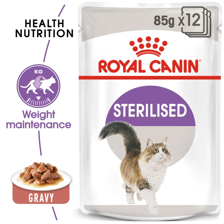 Royal Canin Feline Health Nutrition Sterilised Gravy (Wet Food – Pouches)