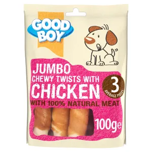 Goodboy Jumbo Chicken Chewy Twists - 100g Dog Treat