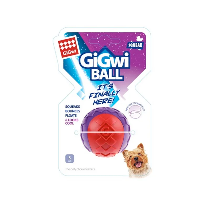 GiGwi Ball Red/Purple Squeaker Solid (Small)